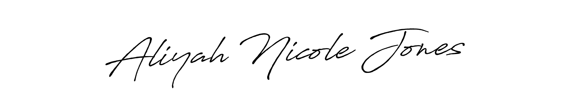 Use a signature maker to create a handwritten signature online. With this signature software, you can design (Antro_Vectra_Bolder) your own signature for name Aliyah Nicole Jones. Aliyah Nicole Jones signature style 7 images and pictures png