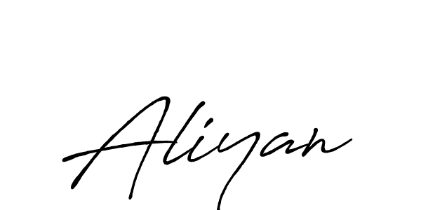 Use a signature maker to create a handwritten signature online. With this signature software, you can design (Antro_Vectra_Bolder) your own signature for name Aliyan. Aliyan signature style 7 images and pictures png