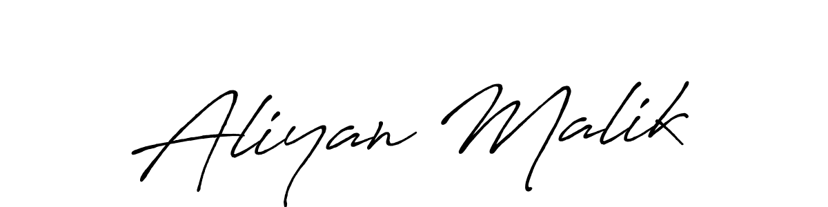 Use a signature maker to create a handwritten signature online. With this signature software, you can design (Antro_Vectra_Bolder) your own signature for name Aliyan Malik. Aliyan Malik signature style 7 images and pictures png