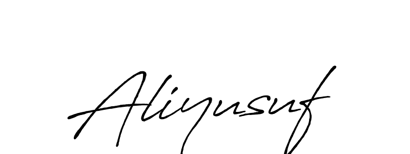 How to make Aliyusuf name signature. Use Antro_Vectra_Bolder style for creating short signs online. This is the latest handwritten sign. Aliyusuf signature style 7 images and pictures png