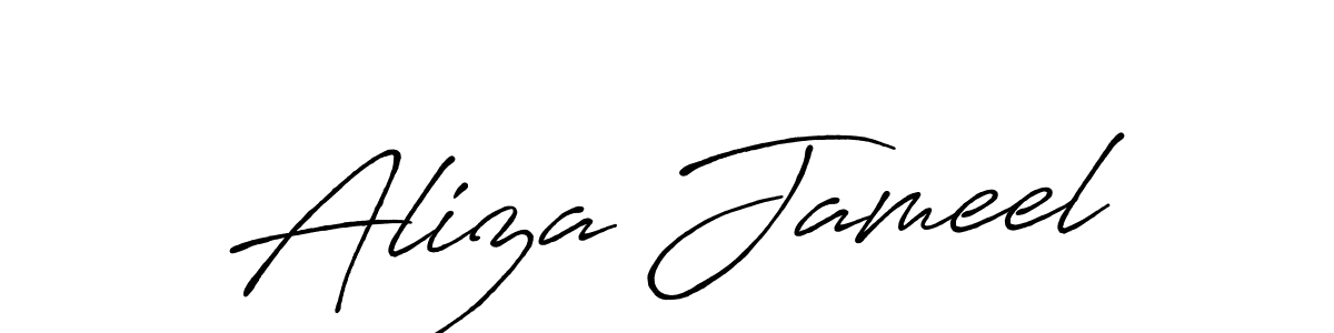 Make a beautiful signature design for name Aliza Jameel. With this signature (Antro_Vectra_Bolder) style, you can create a handwritten signature for free. Aliza Jameel signature style 7 images and pictures png