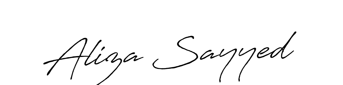 Make a beautiful signature design for name Aliza Sayyed. With this signature (Antro_Vectra_Bolder) style, you can create a handwritten signature for free. Aliza Sayyed signature style 7 images and pictures png