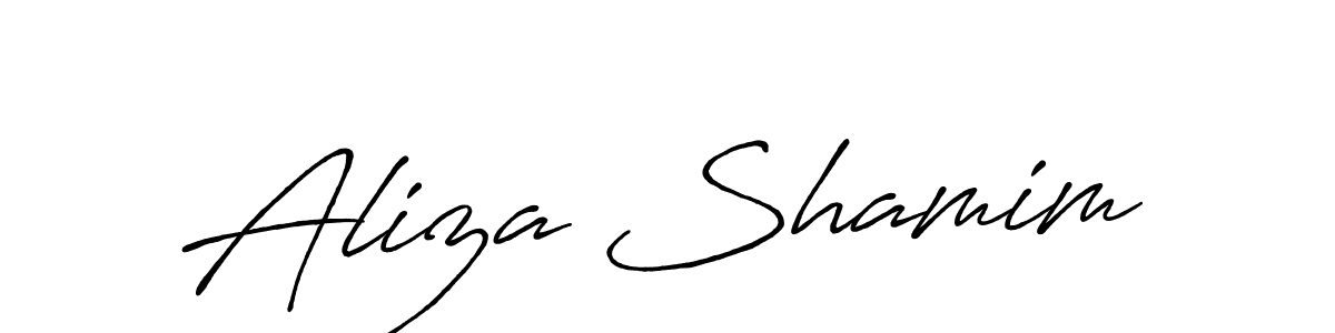 Design your own signature with our free online signature maker. With this signature software, you can create a handwritten (Antro_Vectra_Bolder) signature for name Aliza Shamim. Aliza Shamim signature style 7 images and pictures png