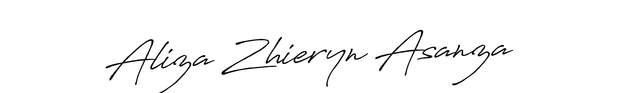How to Draw Aliza Zhieryn Asanza signature style? Antro_Vectra_Bolder is a latest design signature styles for name Aliza Zhieryn Asanza. Aliza Zhieryn Asanza signature style 7 images and pictures png