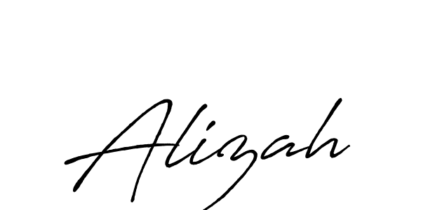 Make a beautiful signature design for name Alizah. With this signature (Antro_Vectra_Bolder) style, you can create a handwritten signature for free. Alizah signature style 7 images and pictures png