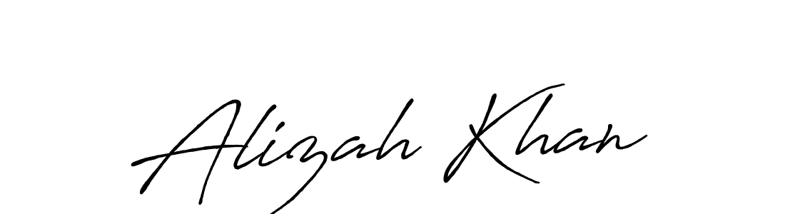 Create a beautiful signature design for name Alizah Khan. With this signature (Antro_Vectra_Bolder) fonts, you can make a handwritten signature for free. Alizah Khan signature style 7 images and pictures png