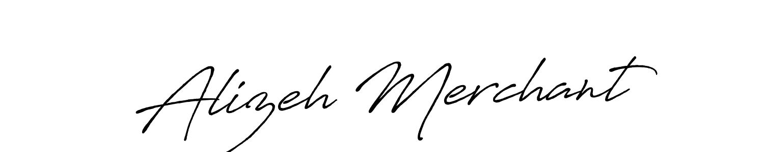 Also we have Alizeh Merchant name is the best signature style. Create professional handwritten signature collection using Antro_Vectra_Bolder autograph style. Alizeh Merchant signature style 7 images and pictures png