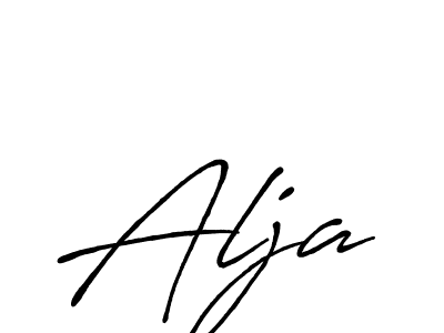 How to make Alja name signature. Use Antro_Vectra_Bolder style for creating short signs online. This is the latest handwritten sign. Alja signature style 7 images and pictures png