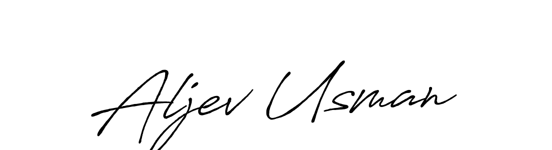 Create a beautiful signature design for name Aljev Usman. With this signature (Antro_Vectra_Bolder) fonts, you can make a handwritten signature for free. Aljev Usman signature style 7 images and pictures png