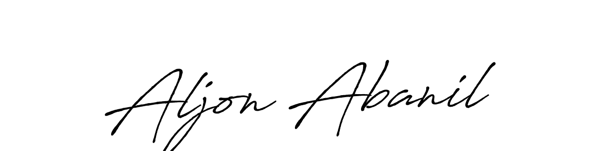 Use a signature maker to create a handwritten signature online. With this signature software, you can design (Antro_Vectra_Bolder) your own signature for name Aljon Abanil. Aljon Abanil signature style 7 images and pictures png