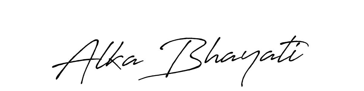 How to make Alka Bhayati name signature. Use Antro_Vectra_Bolder style for creating short signs online. This is the latest handwritten sign. Alka Bhayati signature style 7 images and pictures png