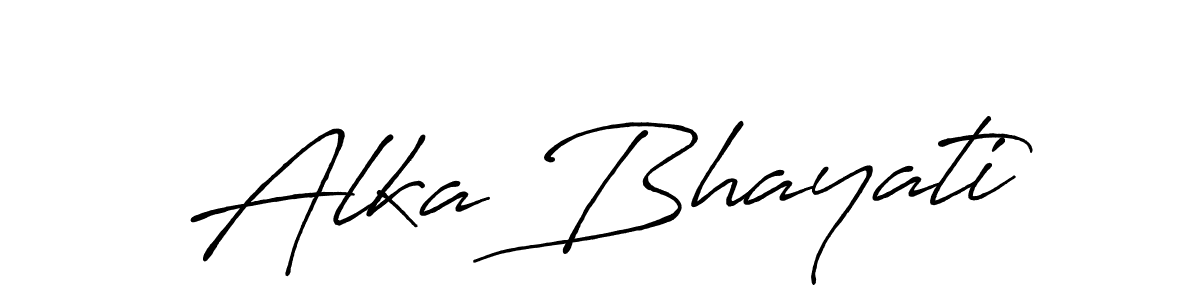 How to make Alka Bhayati name signature. Use Antro_Vectra_Bolder style for creating short signs online. This is the latest handwritten sign. Alka Bhayati signature style 7 images and pictures png