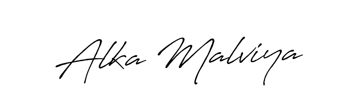 Design your own signature with our free online signature maker. With this signature software, you can create a handwritten (Antro_Vectra_Bolder) signature for name Alka Malviya. Alka Malviya signature style 7 images and pictures png