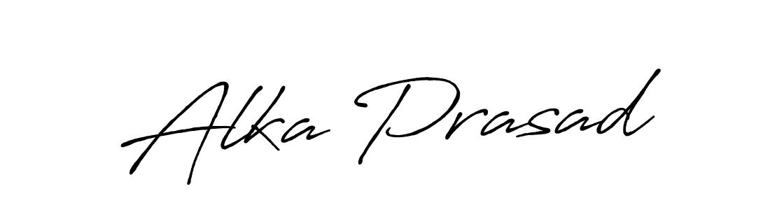 Make a beautiful signature design for name Alka Prasad. With this signature (Antro_Vectra_Bolder) style, you can create a handwritten signature for free. Alka Prasad signature style 7 images and pictures png