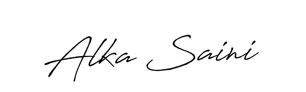 Use a signature maker to create a handwritten signature online. With this signature software, you can design (Antro_Vectra_Bolder) your own signature for name Alka Saini. Alka Saini signature style 7 images and pictures png