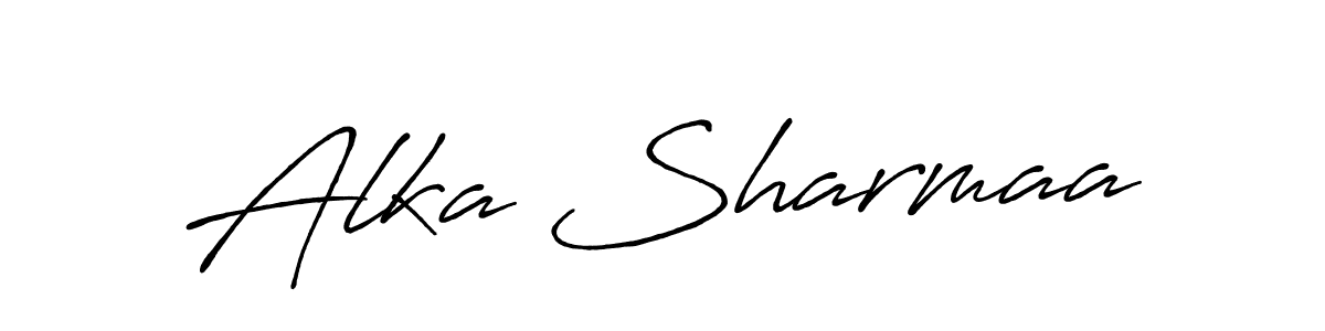 Antro_Vectra_Bolder is a professional signature style that is perfect for those who want to add a touch of class to their signature. It is also a great choice for those who want to make their signature more unique. Get Alka Sharmaa name to fancy signature for free. Alka Sharmaa signature style 7 images and pictures png
