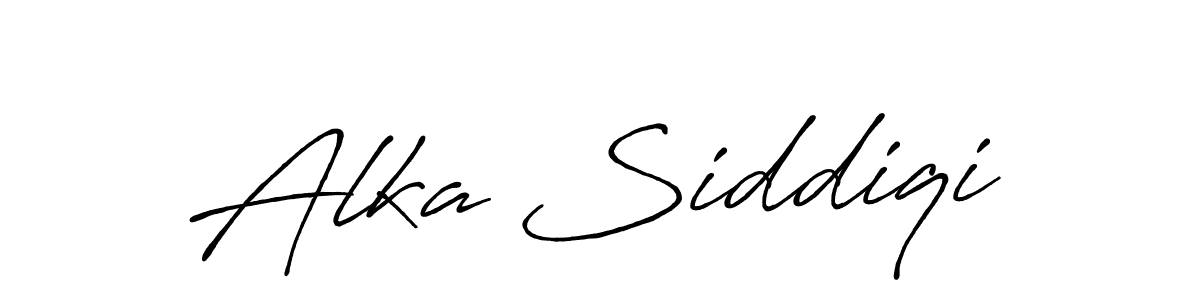 Make a beautiful signature design for name Alka Siddiqi. With this signature (Antro_Vectra_Bolder) style, you can create a handwritten signature for free. Alka Siddiqi signature style 7 images and pictures png