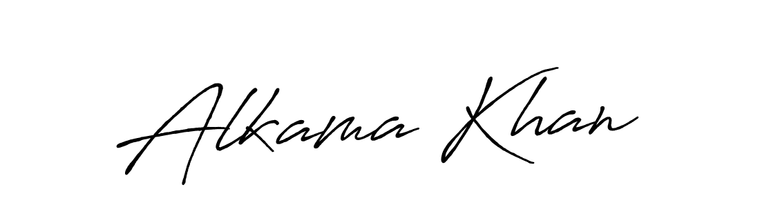 How to make Alkama Khan name signature. Use Antro_Vectra_Bolder style for creating short signs online. This is the latest handwritten sign. Alkama Khan signature style 7 images and pictures png