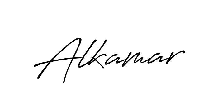Create a beautiful signature design for name Alkamar. With this signature (Antro_Vectra_Bolder) fonts, you can make a handwritten signature for free. Alkamar signature style 7 images and pictures png