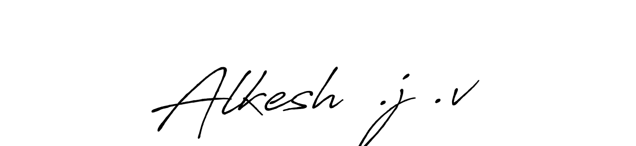 Create a beautiful signature design for name Alkesh  .j .v. With this signature (Antro_Vectra_Bolder) fonts, you can make a handwritten signature for free. Alkesh  .j .v signature style 7 images and pictures png