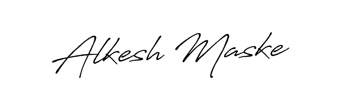 Also You can easily find your signature by using the search form. We will create Alkesh Maske name handwritten signature images for you free of cost using Antro_Vectra_Bolder sign style. Alkesh Maske signature style 7 images and pictures png