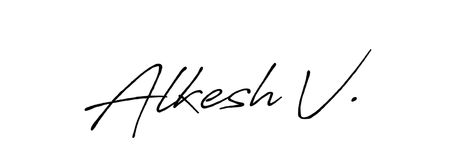 Also You can easily find your signature by using the search form. We will create Alkesh V. name handwritten signature images for you free of cost using Antro_Vectra_Bolder sign style. Alkesh V. signature style 7 images and pictures png