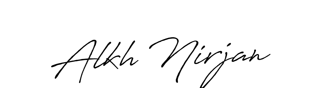 Make a beautiful signature design for name Alkh Nirjan. With this signature (Antro_Vectra_Bolder) style, you can create a handwritten signature for free. Alkh Nirjan signature style 7 images and pictures png