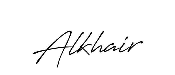 The best way (Antro_Vectra_Bolder) to make a short signature is to pick only two or three words in your name. The name Alkhair include a total of six letters. For converting this name. Alkhair signature style 7 images and pictures png