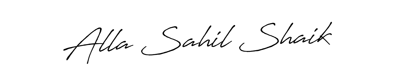 Also we have Alla Sahil Shaik name is the best signature style. Create professional handwritten signature collection using Antro_Vectra_Bolder autograph style. Alla Sahil Shaik signature style 7 images and pictures png