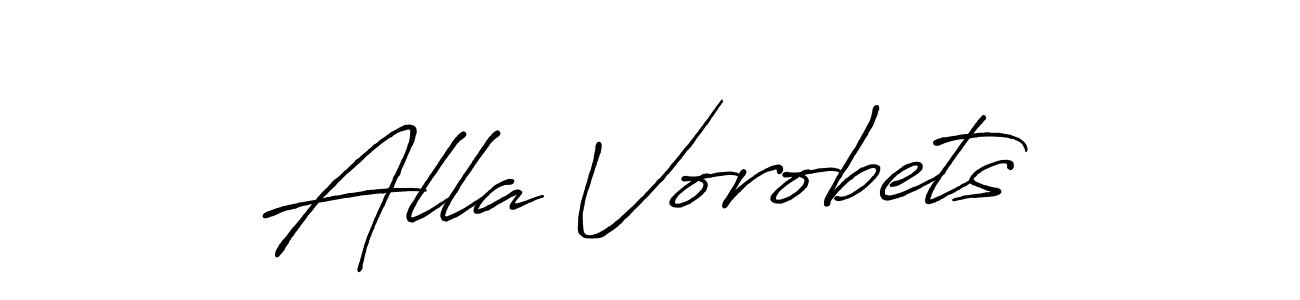 The best way (Antro_Vectra_Bolder) to make a short signature is to pick only two or three words in your name. The name Alla Vorobets include a total of six letters. For converting this name. Alla Vorobets signature style 7 images and pictures png