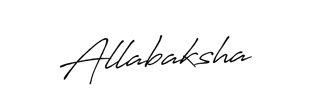 Use a signature maker to create a handwritten signature online. With this signature software, you can design (Antro_Vectra_Bolder) your own signature for name Allabaksha. Allabaksha signature style 7 images and pictures png