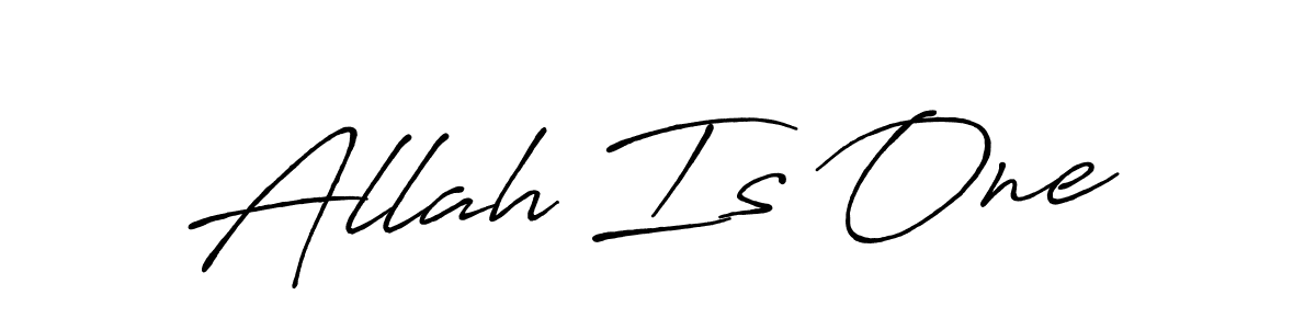 Use a signature maker to create a handwritten signature online. With this signature software, you can design (Antro_Vectra_Bolder) your own signature for name Allah Is One. Allah Is One signature style 7 images and pictures png