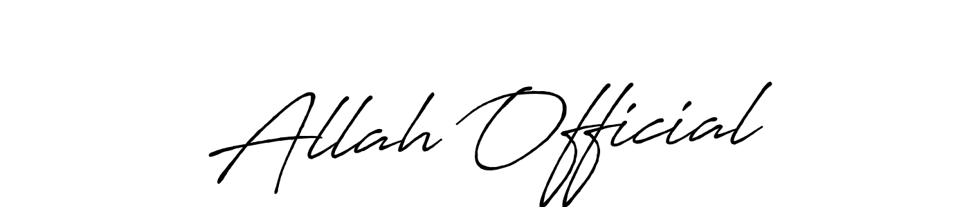 Allah Official stylish signature style. Best Handwritten Sign (Antro_Vectra_Bolder) for my name. Handwritten Signature Collection Ideas for my name Allah Official. Allah Official signature style 7 images and pictures png