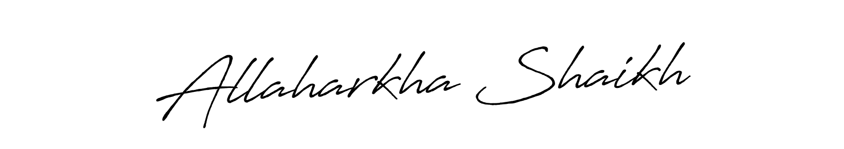 Use a signature maker to create a handwritten signature online. With this signature software, you can design (Antro_Vectra_Bolder) your own signature for name Allaharkha Shaikh. Allaharkha Shaikh signature style 7 images and pictures png
