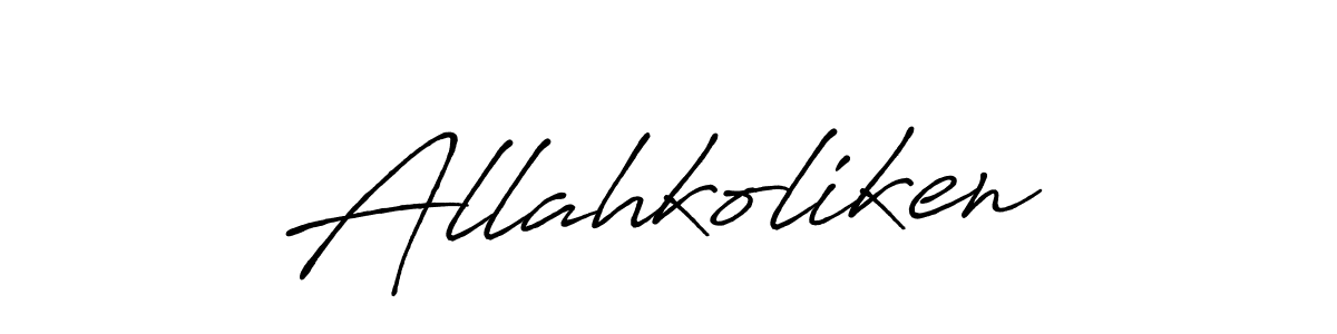 How to make Allahkoliken signature? Antro_Vectra_Bolder is a professional autograph style. Create handwritten signature for Allahkoliken name. Allahkoliken signature style 7 images and pictures png