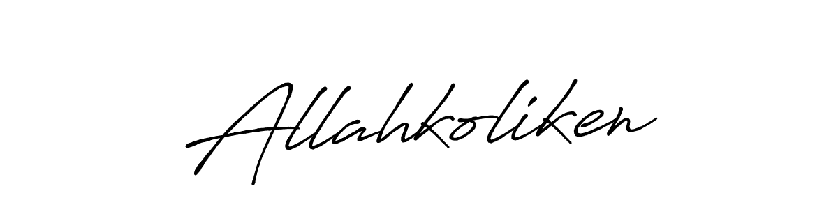 How to make Allahkoliken name signature. Use Antro_Vectra_Bolder style for creating short signs online. This is the latest handwritten sign. Allahkoliken signature style 7 images and pictures png