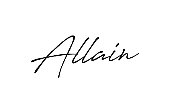 How to make Allain name signature. Use Antro_Vectra_Bolder style for creating short signs online. This is the latest handwritten sign. Allain signature style 7 images and pictures png