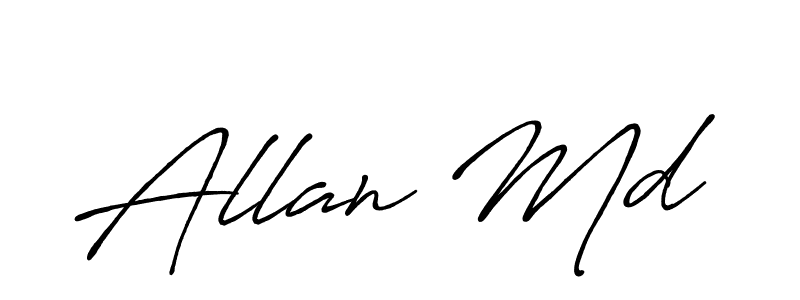 How to make Allan Md name signature. Use Antro_Vectra_Bolder style for creating short signs online. This is the latest handwritten sign. Allan Md signature style 7 images and pictures png