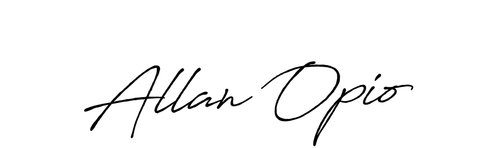 Create a beautiful signature design for name Allan Opio. With this signature (Antro_Vectra_Bolder) fonts, you can make a handwritten signature for free. Allan Opio signature style 7 images and pictures png