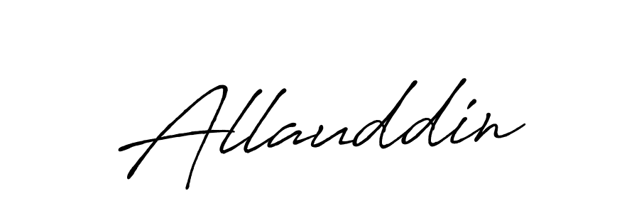 Use a signature maker to create a handwritten signature online. With this signature software, you can design (Antro_Vectra_Bolder) your own signature for name Allauddin. Allauddin signature style 7 images and pictures png