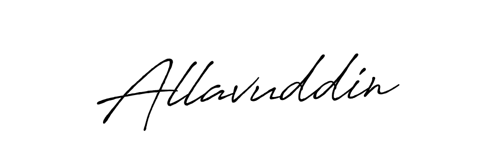 Use a signature maker to create a handwritten signature online. With this signature software, you can design (Antro_Vectra_Bolder) your own signature for name Allavuddin. Allavuddin signature style 7 images and pictures png