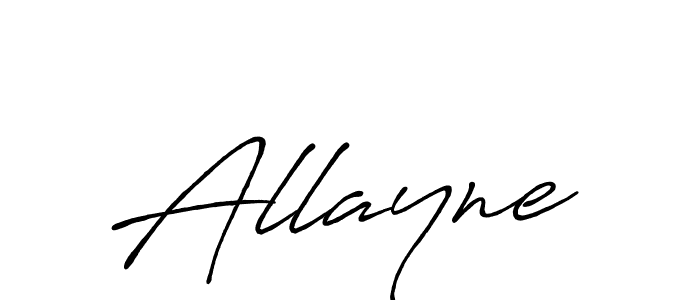 Use a signature maker to create a handwritten signature online. With this signature software, you can design (Antro_Vectra_Bolder) your own signature for name Allayne. Allayne signature style 7 images and pictures png