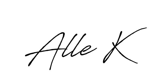 Also we have Alle K name is the best signature style. Create professional handwritten signature collection using Antro_Vectra_Bolder autograph style. Alle K signature style 7 images and pictures png