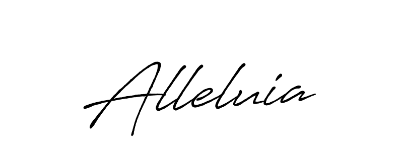 Use a signature maker to create a handwritten signature online. With this signature software, you can design (Antro_Vectra_Bolder) your own signature for name Alleluia. Alleluia signature style 7 images and pictures png