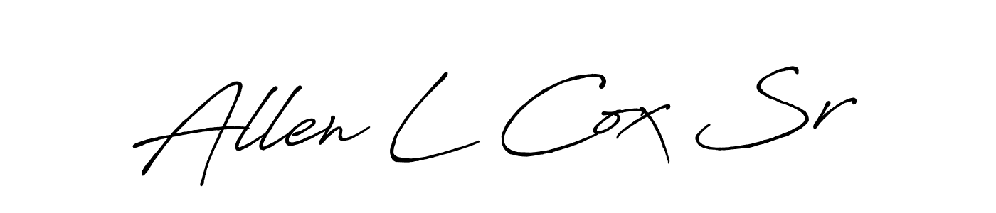 Make a beautiful signature design for name Allen L Cox Sr. With this signature (Antro_Vectra_Bolder) style, you can create a handwritten signature for free. Allen L Cox Sr signature style 7 images and pictures png