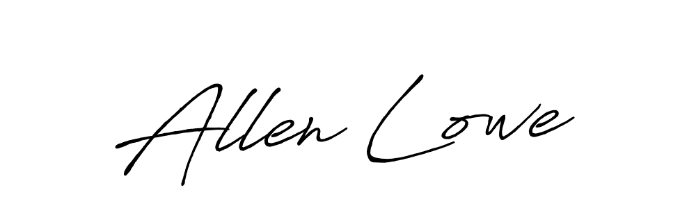 Make a beautiful signature design for name Allen Lowe. With this signature (Antro_Vectra_Bolder) style, you can create a handwritten signature for free. Allen Lowe signature style 7 images and pictures png