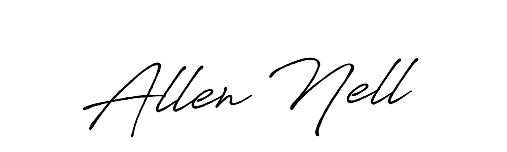 How to make Allen Nell name signature. Use Antro_Vectra_Bolder style for creating short signs online. This is the latest handwritten sign. Allen Nell signature style 7 images and pictures png