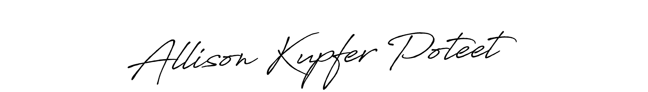 Make a beautiful signature design for name Allison Kupfer Poteet. With this signature (Antro_Vectra_Bolder) style, you can create a handwritten signature for free. Allison Kupfer Poteet signature style 7 images and pictures png