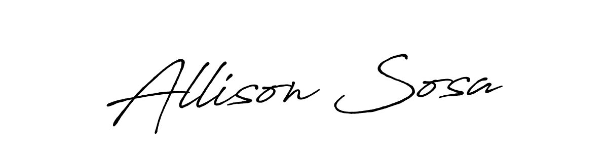 Design your own signature with our free online signature maker. With this signature software, you can create a handwritten (Antro_Vectra_Bolder) signature for name Allison Sosa. Allison Sosa signature style 7 images and pictures png