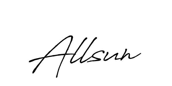 Also You can easily find your signature by using the search form. We will create Allsun name handwritten signature images for you free of cost using Antro_Vectra_Bolder sign style. Allsun signature style 7 images and pictures png